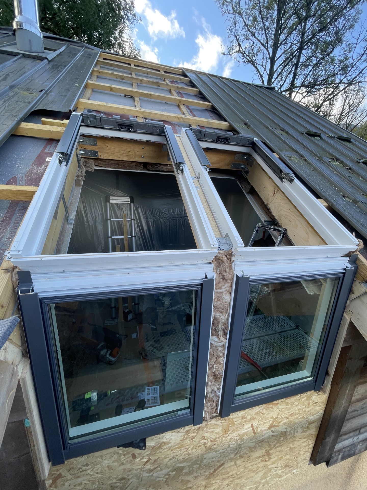 pose de la verrière d'angle VELUX